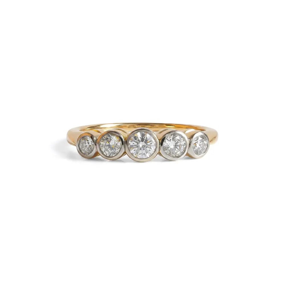 Five-Stone Old Mine-Cut Diamond Band
