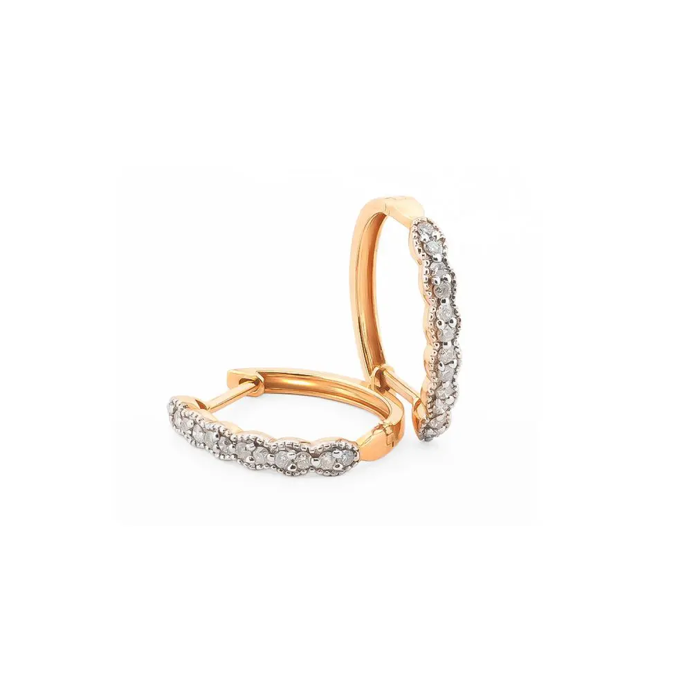 Diamond Hoop Earrings in 9K Gold