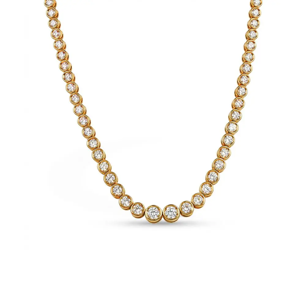 Diamond Rivière Necklace in 18K Gold