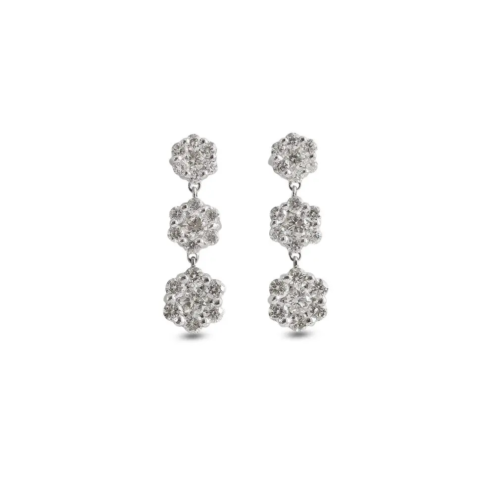 Diamond Drop Earrings in 9K Gold