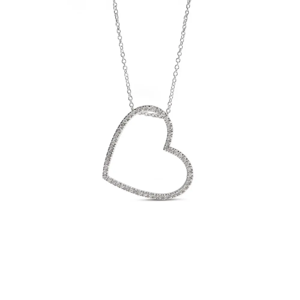 Diamond Heart Pendant in 18K Gold