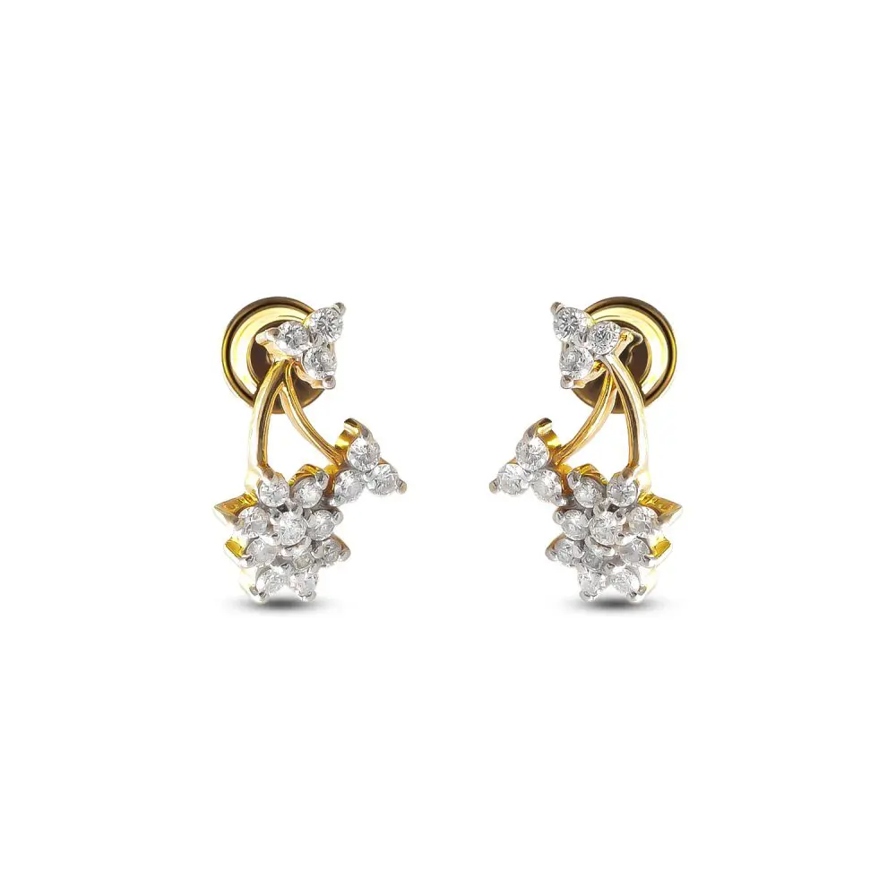 Vintage Diamond Earrings in 18K Gold