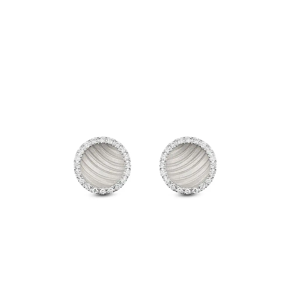 Cammilli Diamond Earrings in 18K White Gold