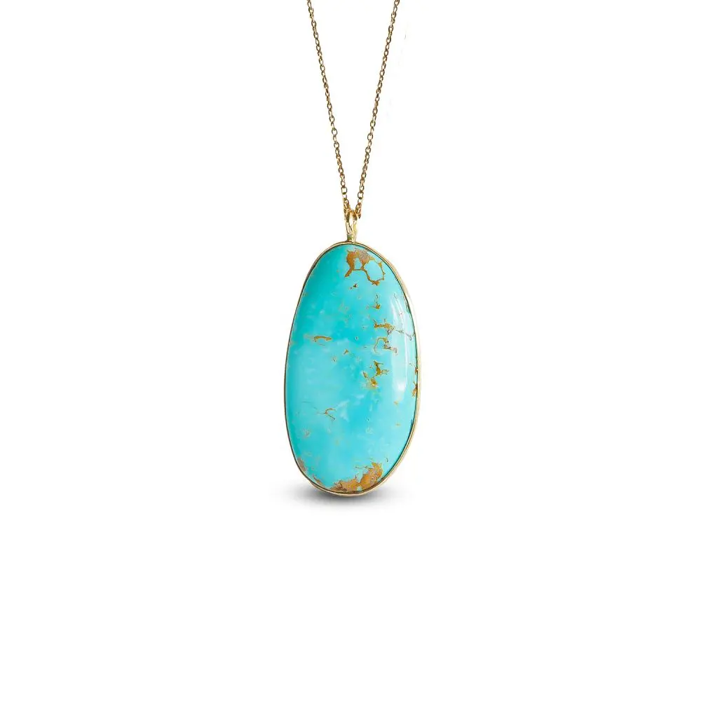 Evanueva Italian Turquoise Pendant in 18K Gold
