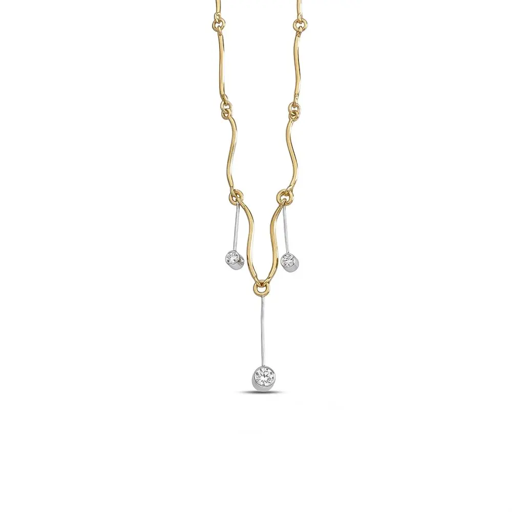 Diamond Drop Necklace in 14K Gold