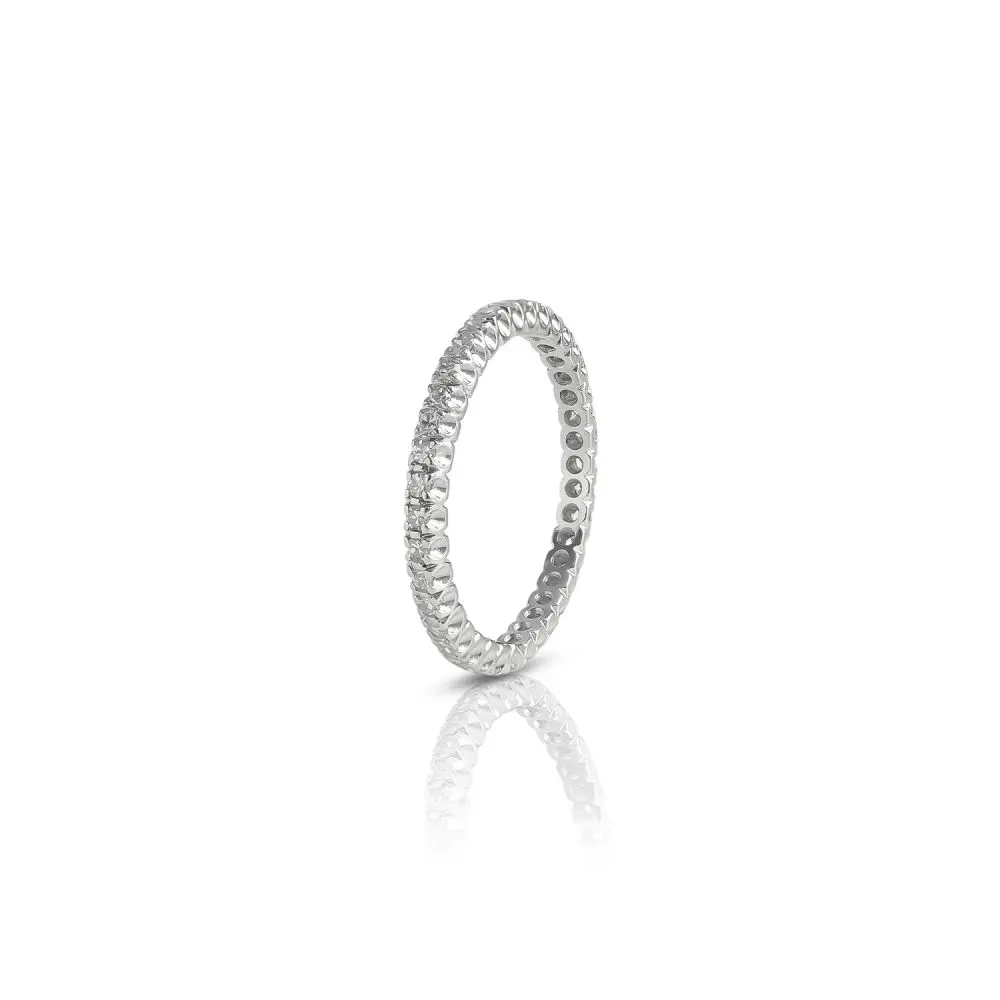 Scalloped Diamond Full Eternity Band in Platinum