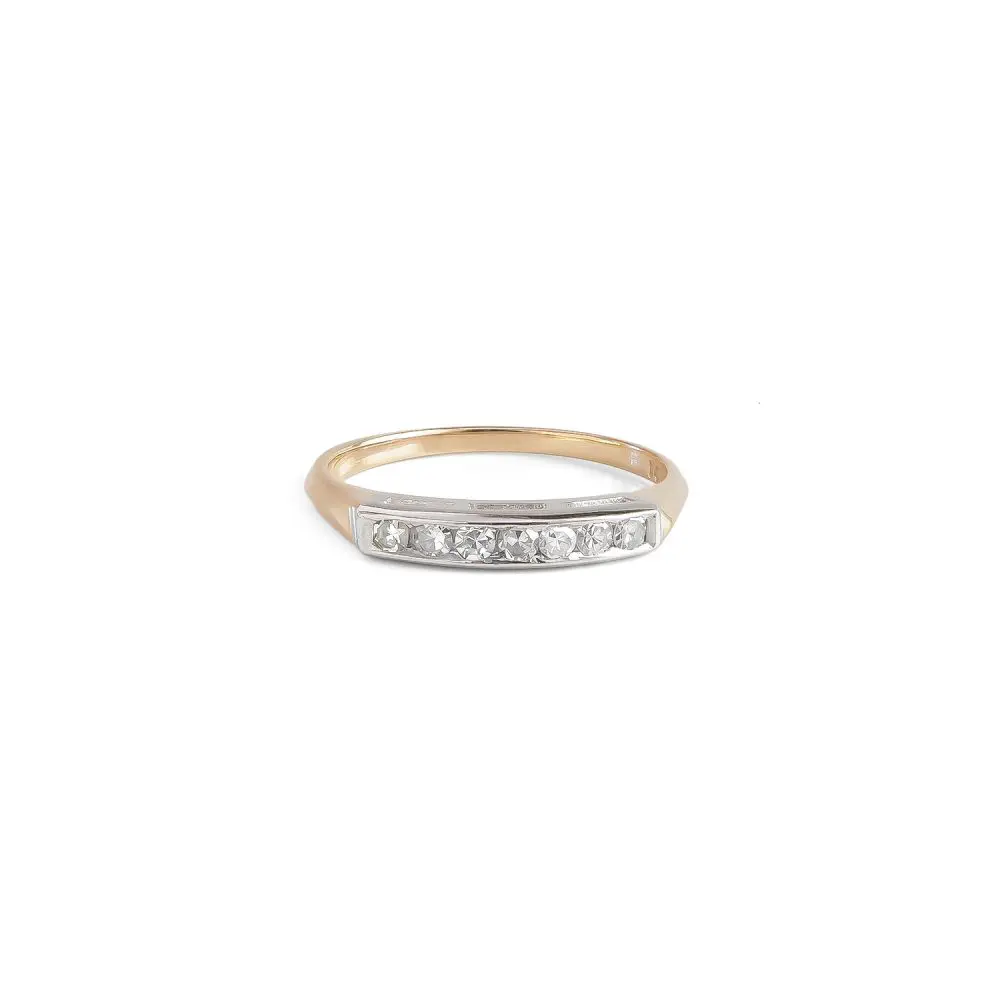 Diamond Two-Tone Linear Band in 14K Gold