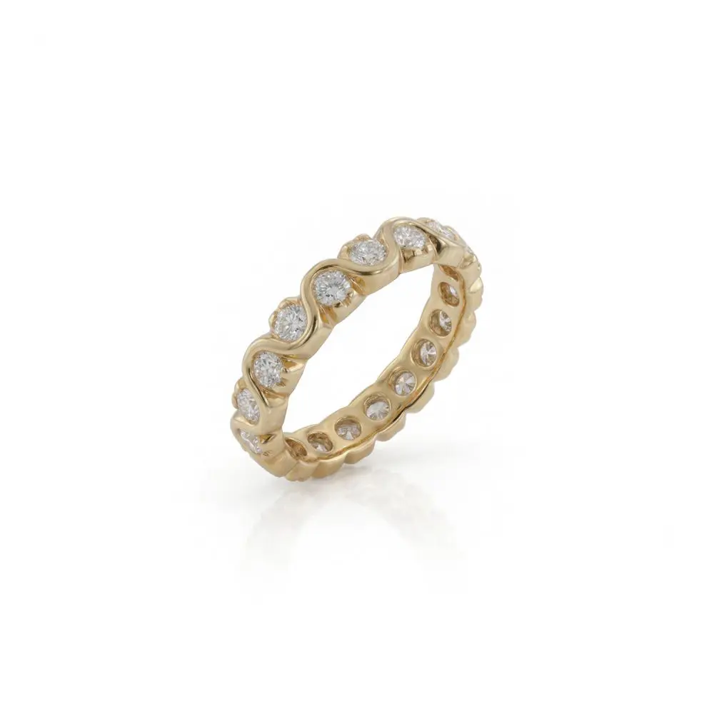 Diamond Full Eternity Band in 14K Yellow Gold