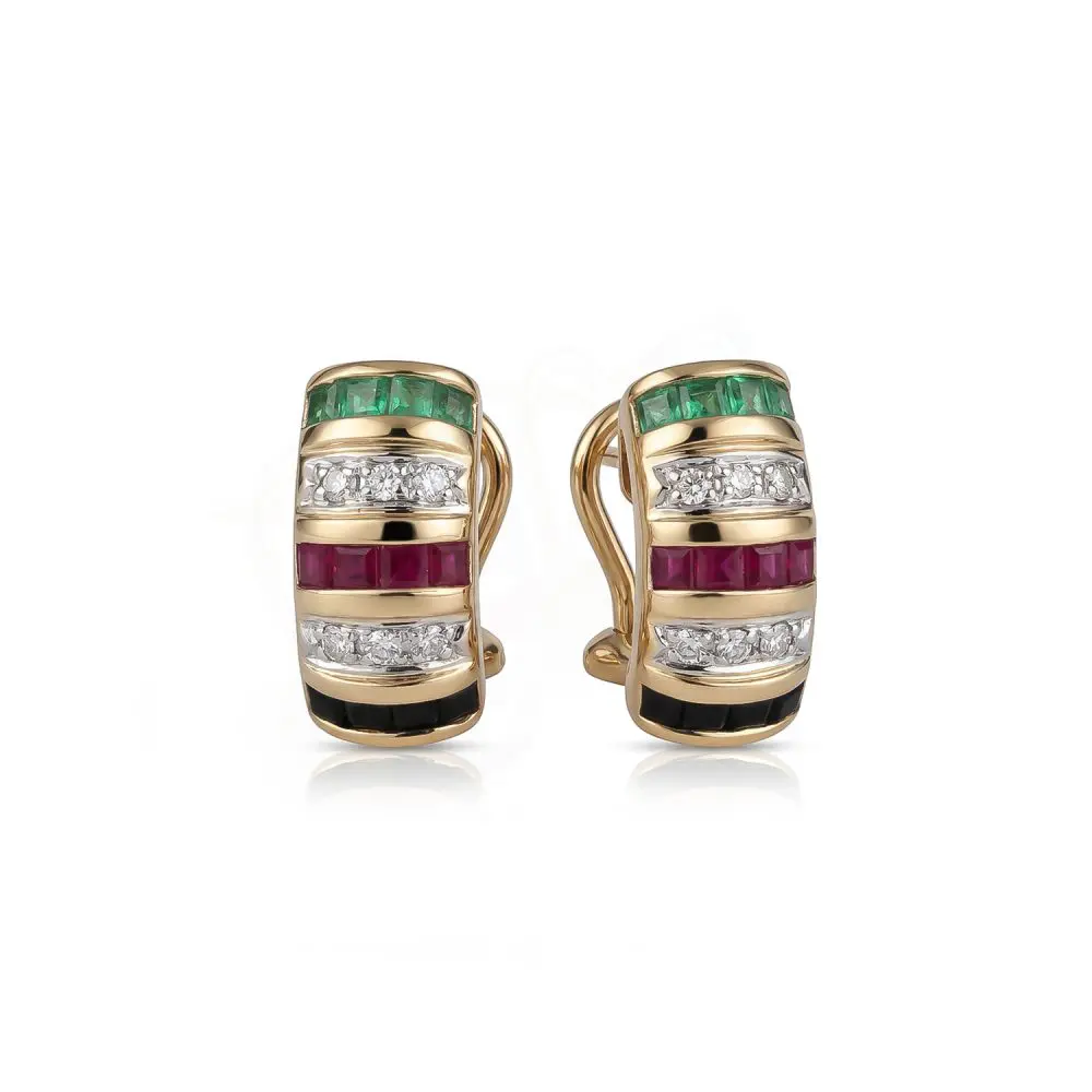 Multi-Gemstone & Diamond Earrings