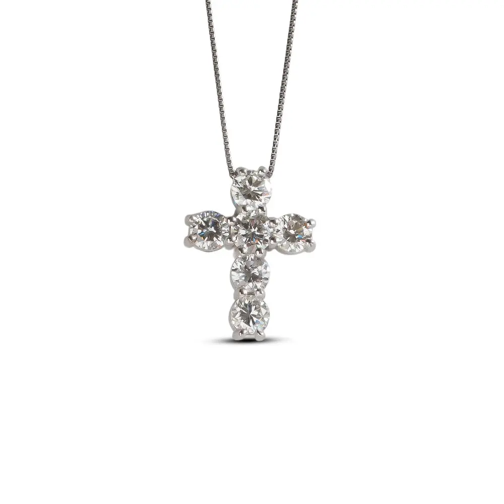 Diamond Cross Pendant & 18K Gold Chain