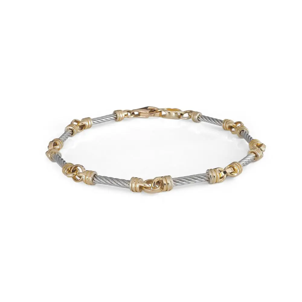 Twisted Cable Link Bracelet in 14K