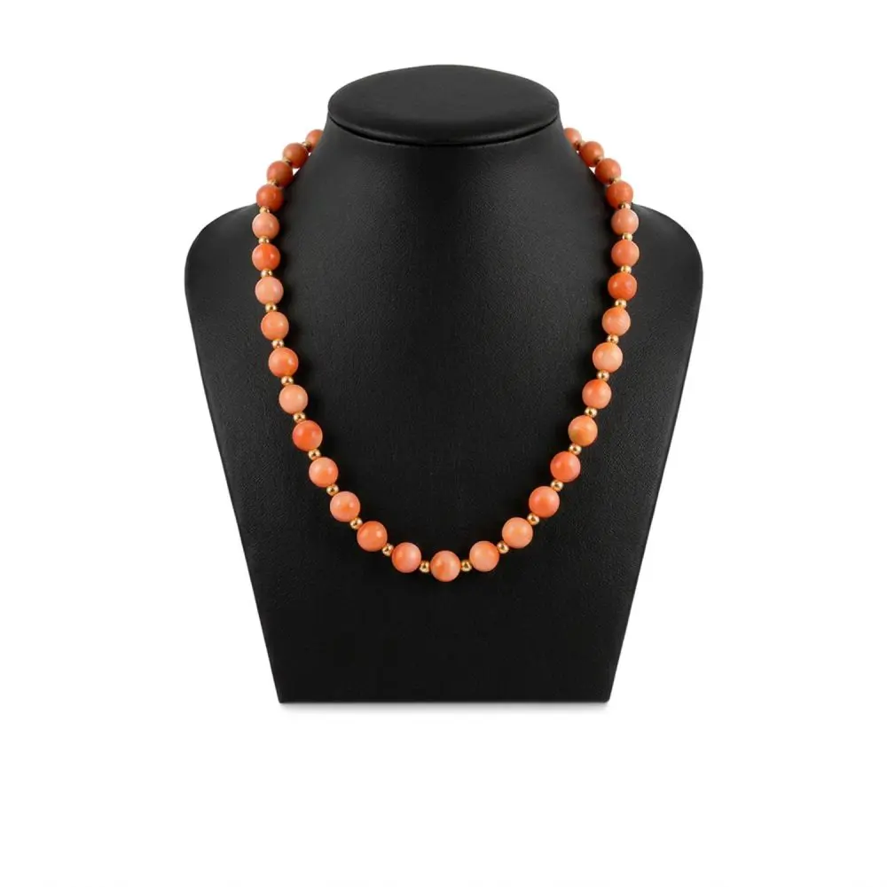 Coral & 14K Yellow Gold Strand Necklace