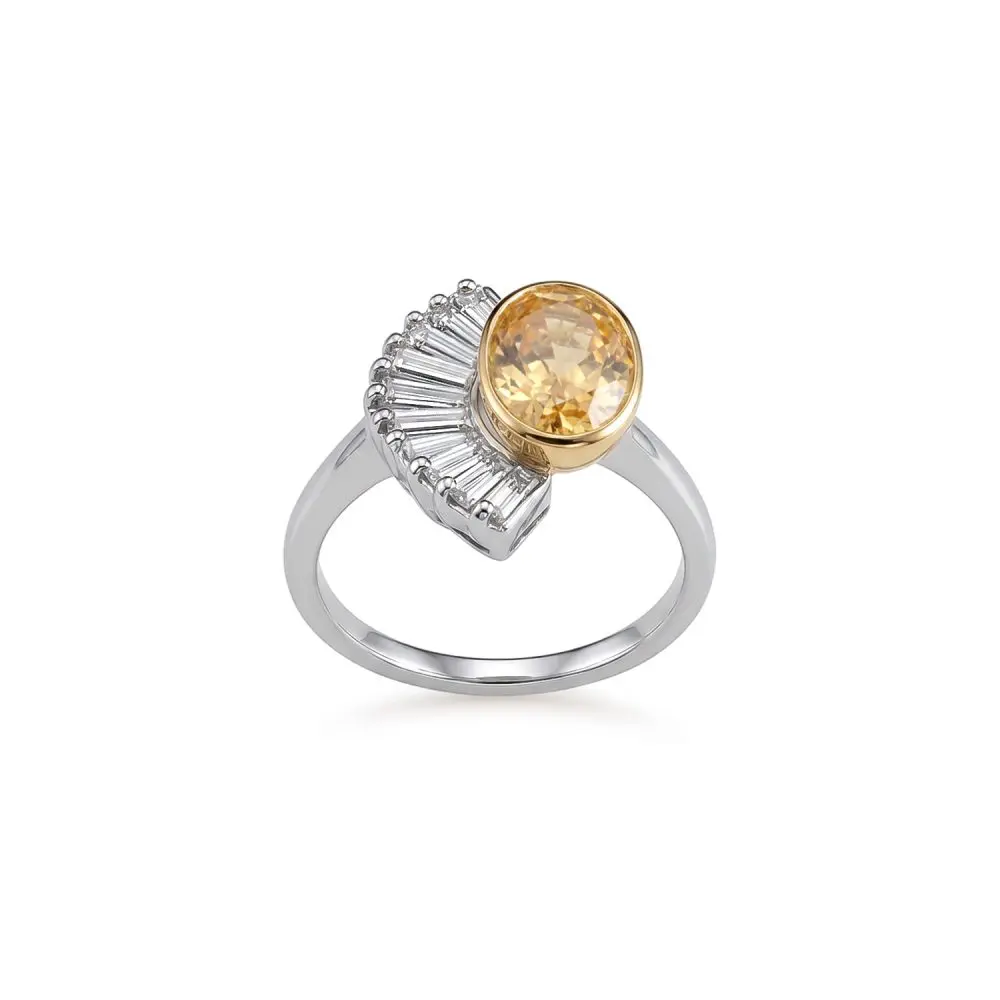 2.01ct Fancy Yellow & White Diamond Ring