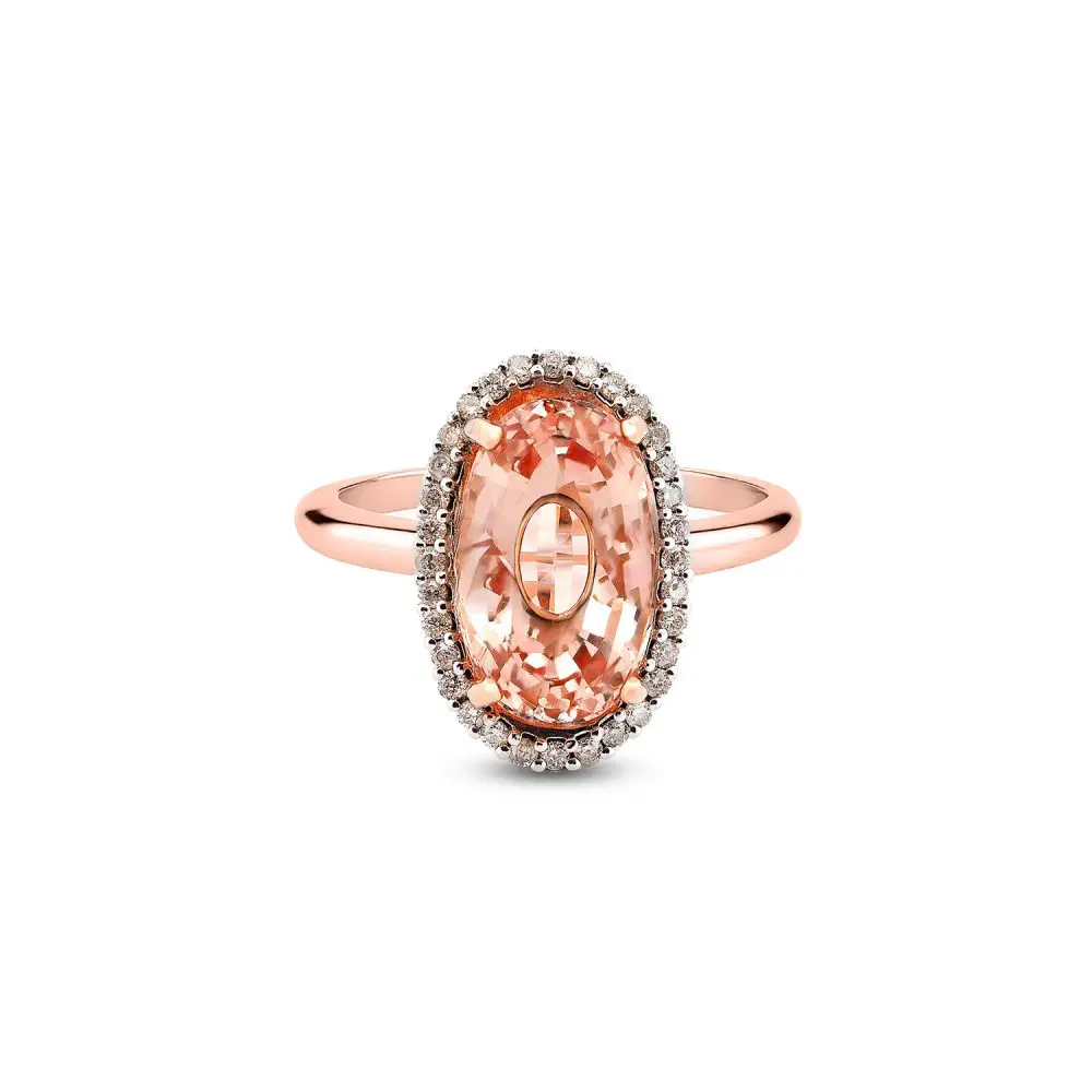 Morganite & Diamond Dress Ring in 9K Gold
