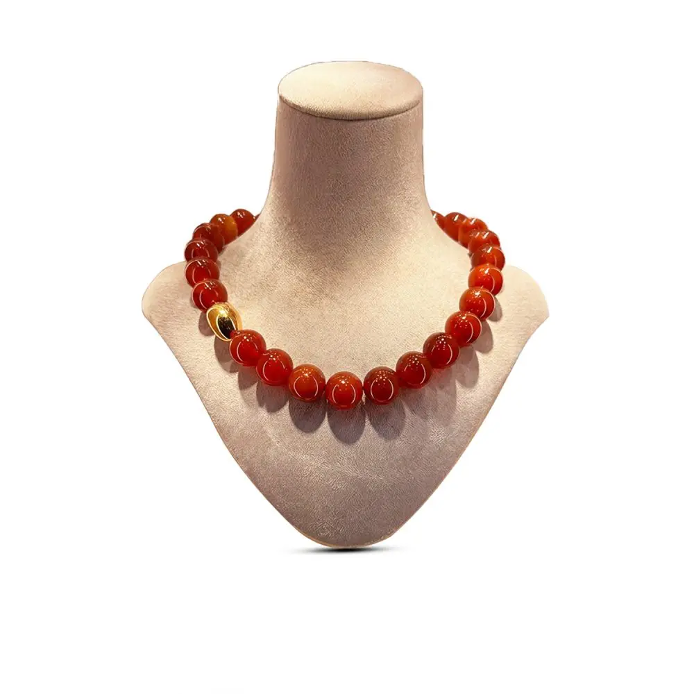 Italian Red Agate Necklace with 18K Gold