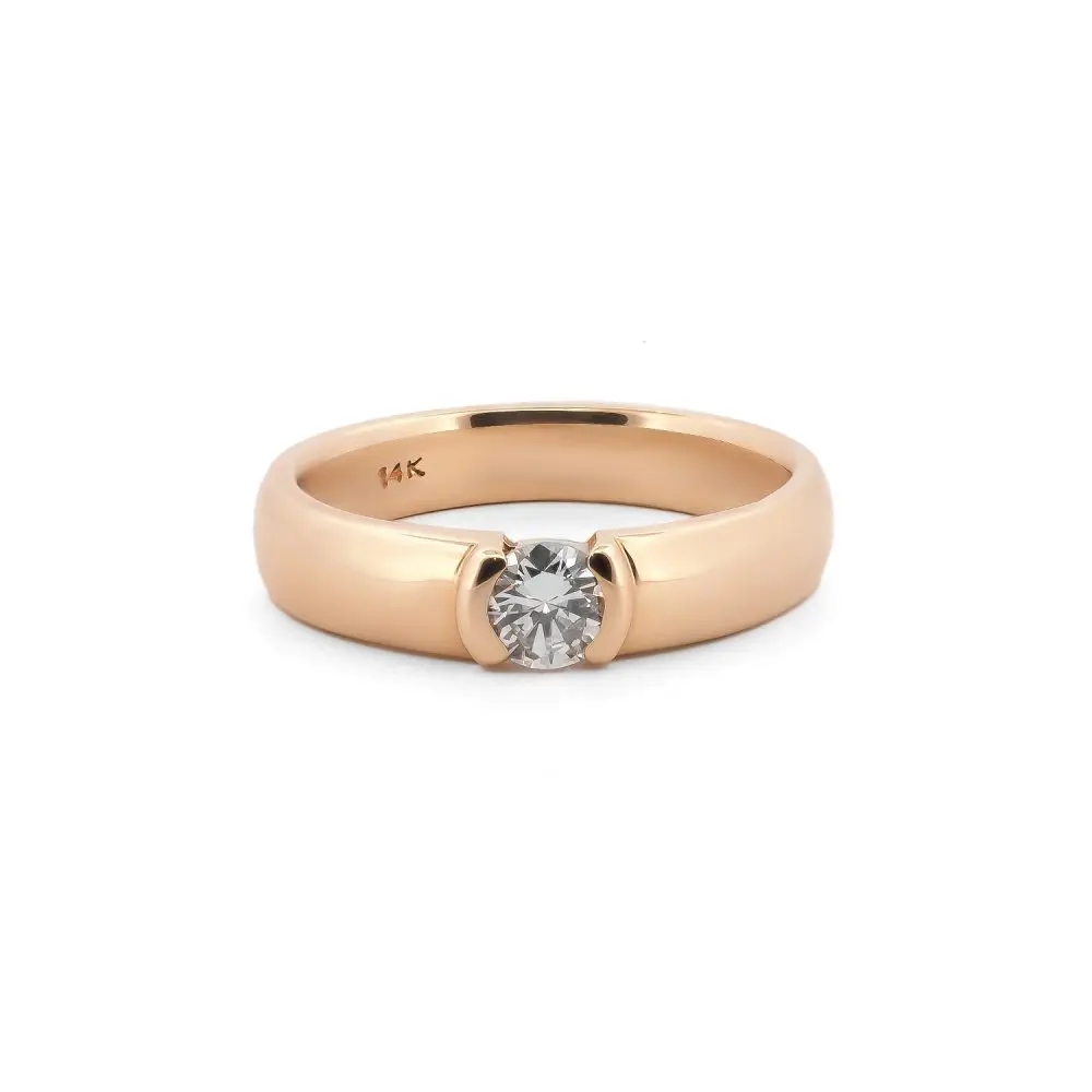 Diamond Solitaire Band in 14K Gold