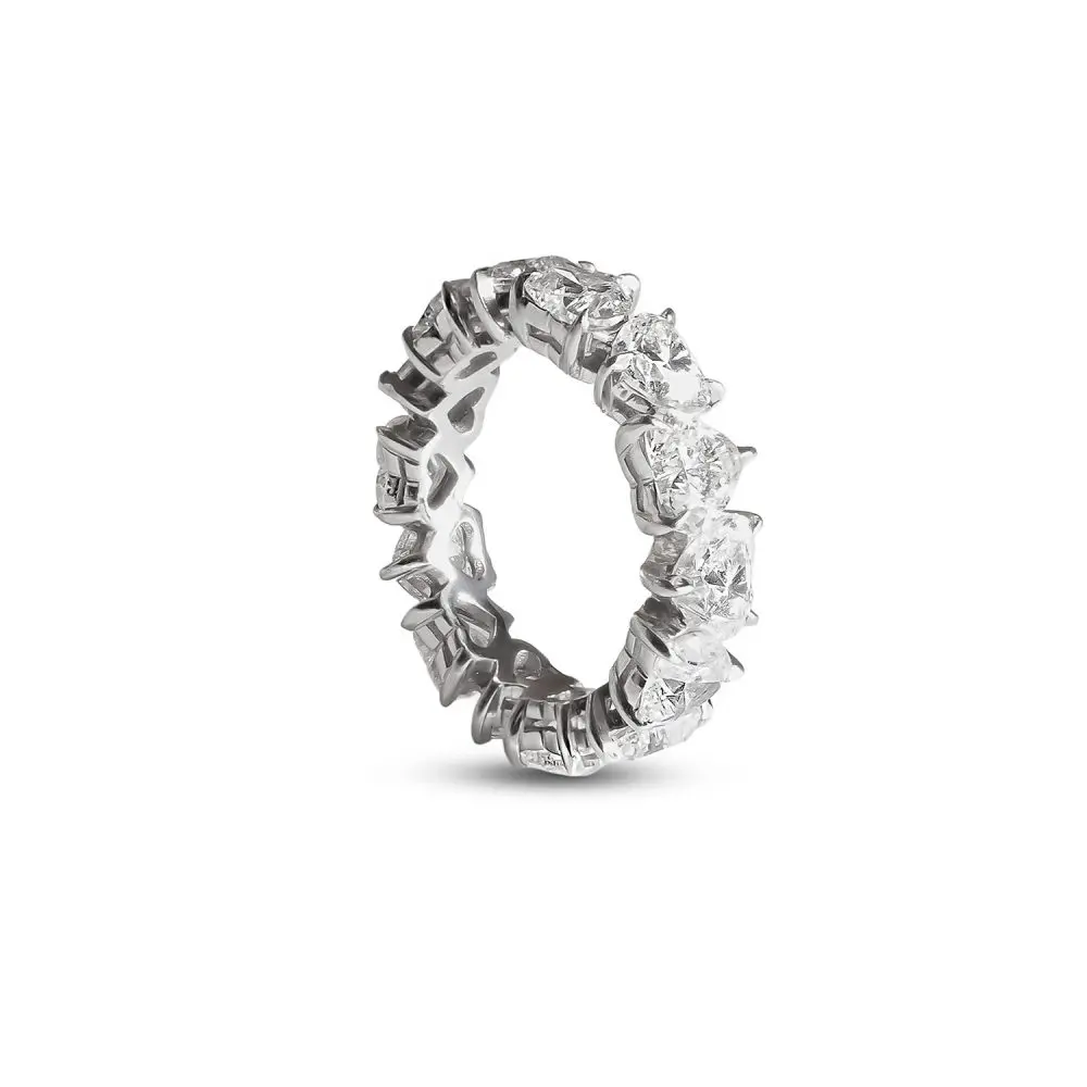 6.50ctw Heart-Cut Diamond Full Eternity Band